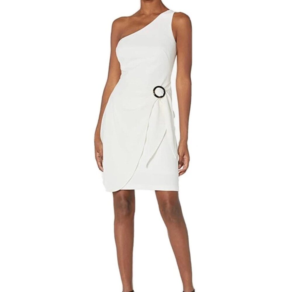 Vince Camuto White One Shoulder Bodycon Dress | Never Worn | Size Large